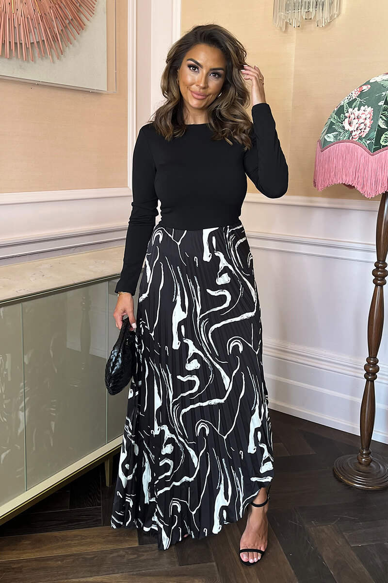 Pleated skirt maxi dress uk cheap