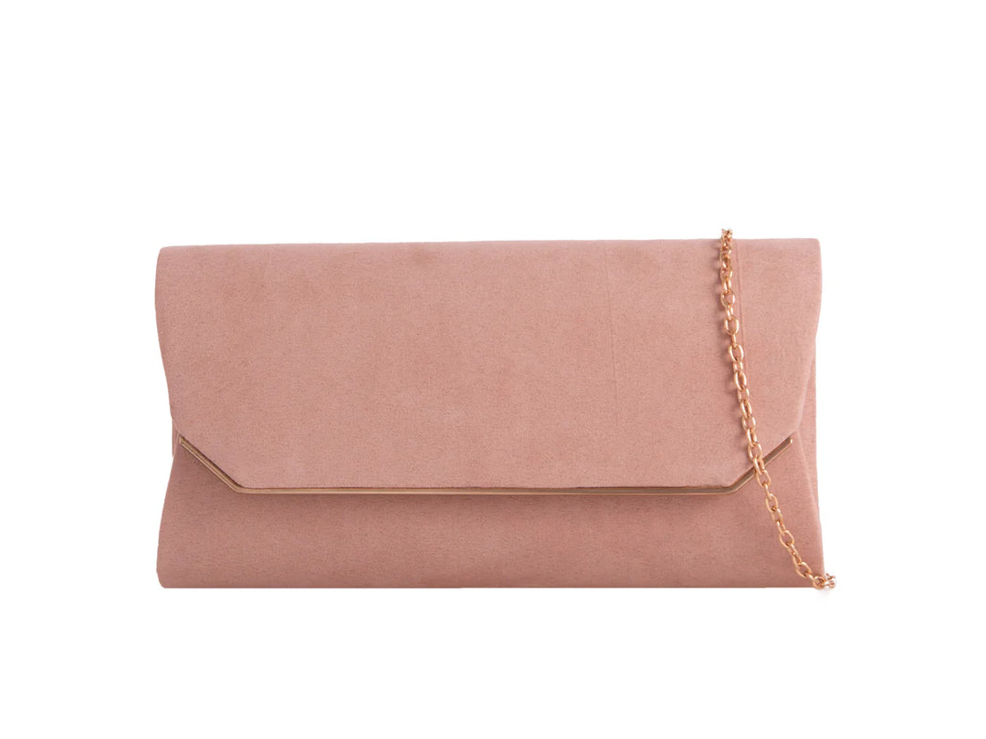 Melrose Nude Suede Effect Clutch Bag