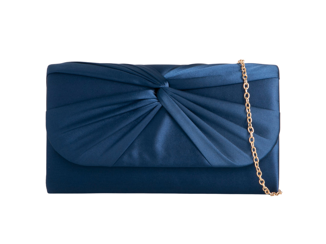 Satin Luxe Clutch Bag - Navy