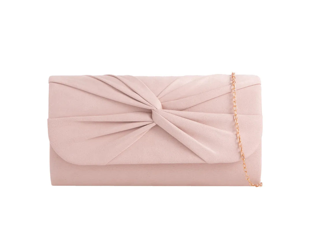 Luxe Nude Velvet Clutch Bag