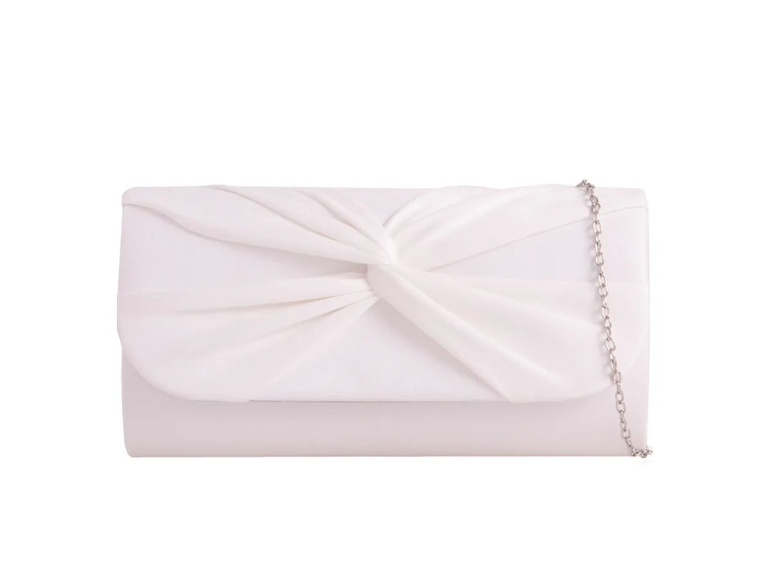 Luxe White Velvet Clutch Bag