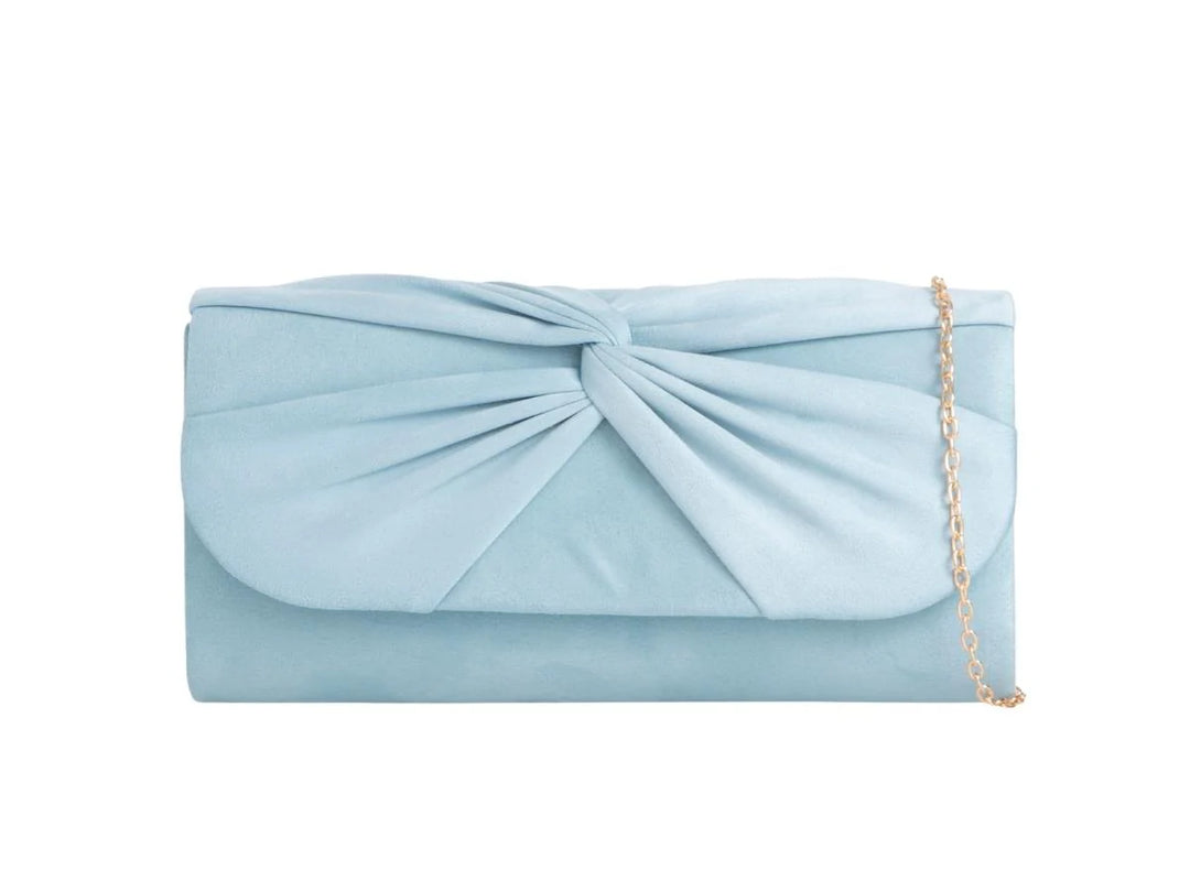 Luxe Baby Blue Velvet Clutch Bag