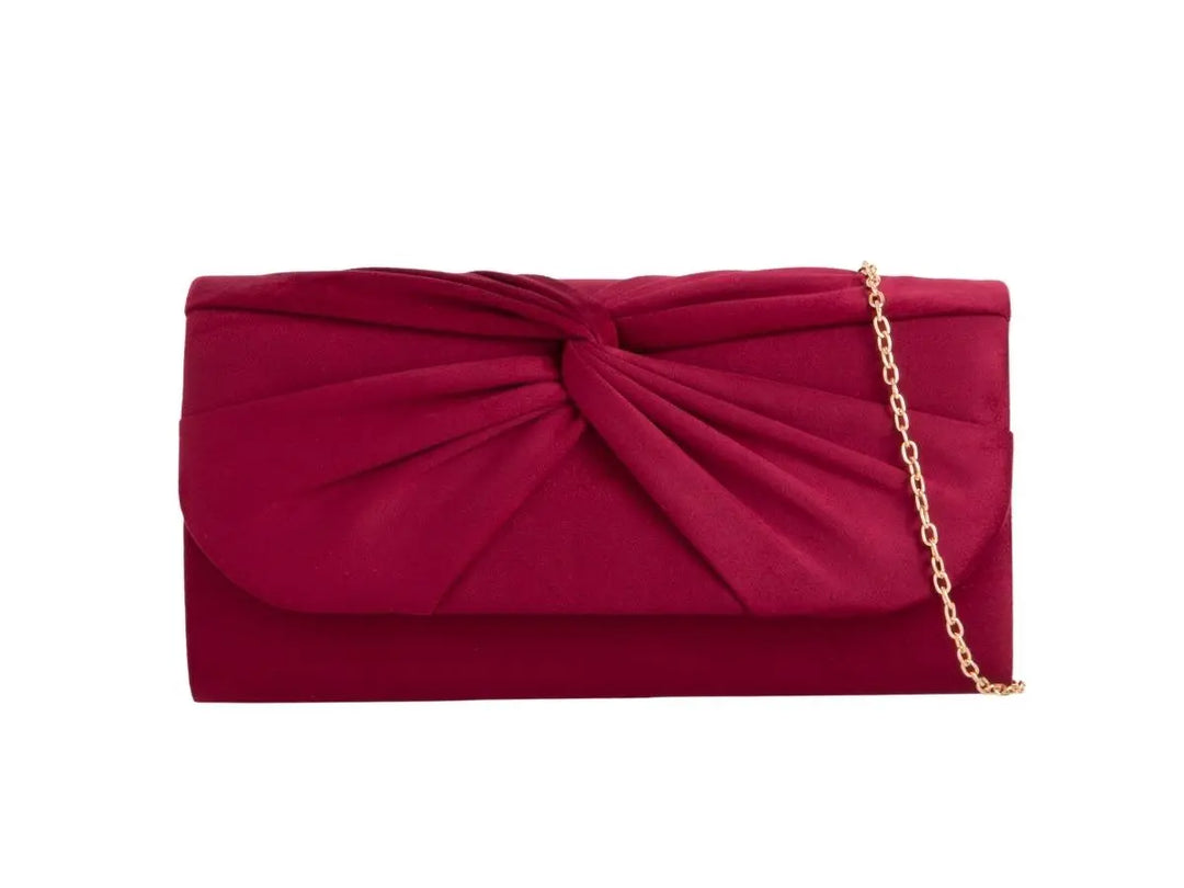 Luxe Burgundy Velvet Clutch Bag