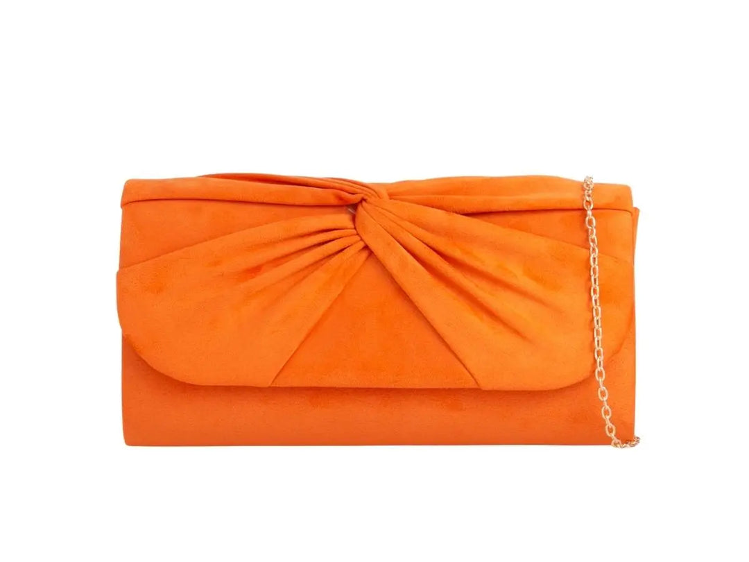 Luxe Orange Velvet Clutch Bag