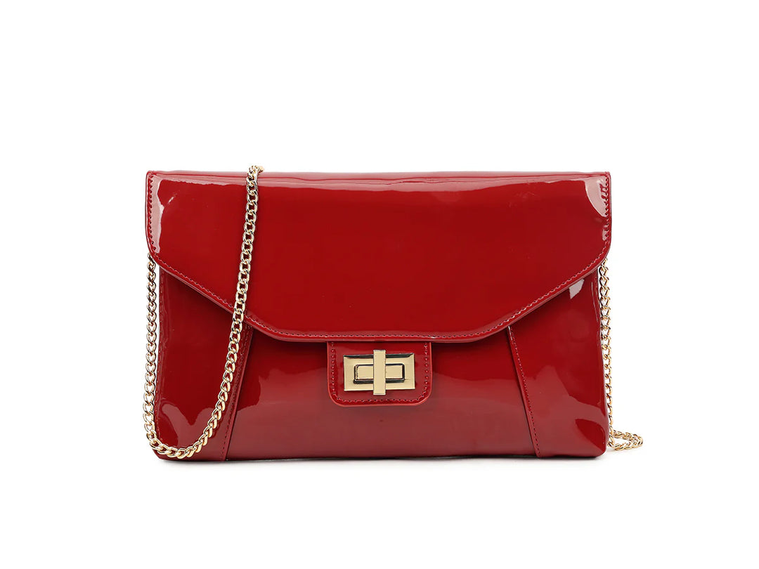 Chelsea Cherry Red Patent Clutch Bag