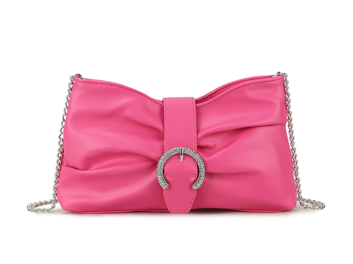 Hot pink leather clutch sale