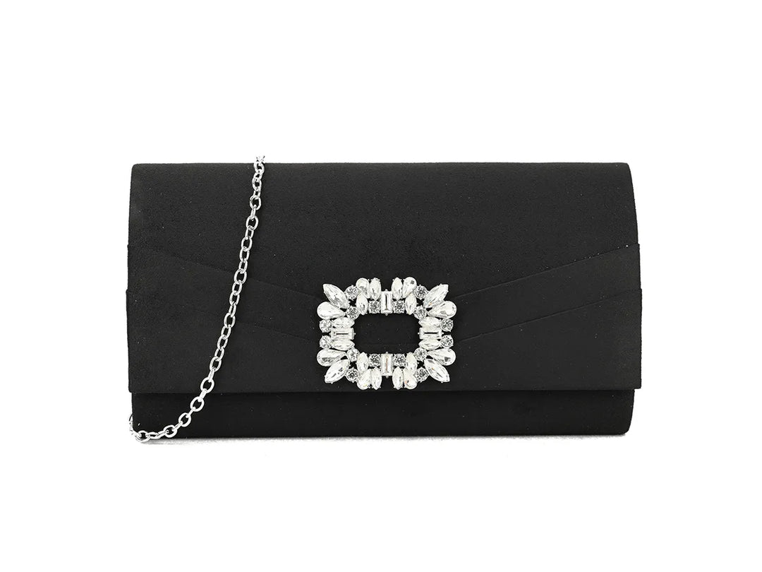 Bali Black Suede Effect Clutch Bag