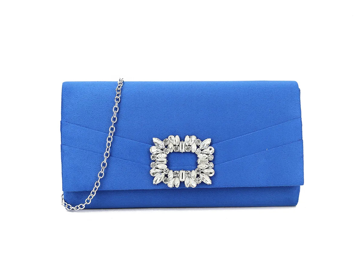 Cobalt blue satin clutch bag hotsell