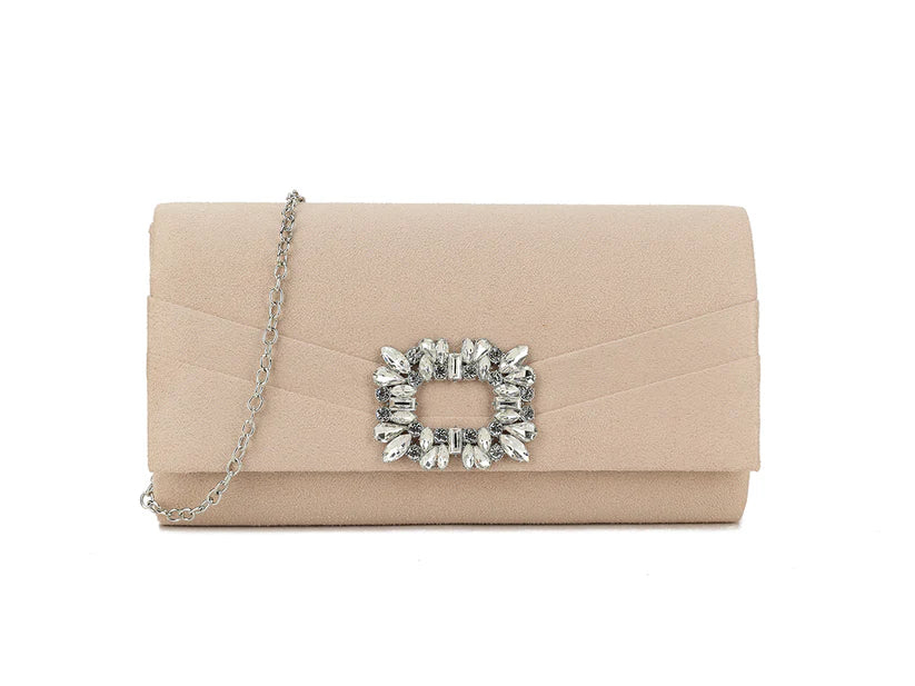 Bali Nude Suede Effect Clutch Bag
