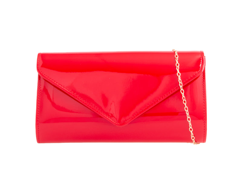 Red patent sale clutch bag