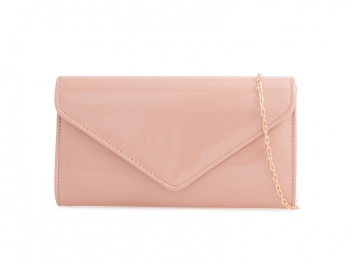 Blush patent best sale clutch bag