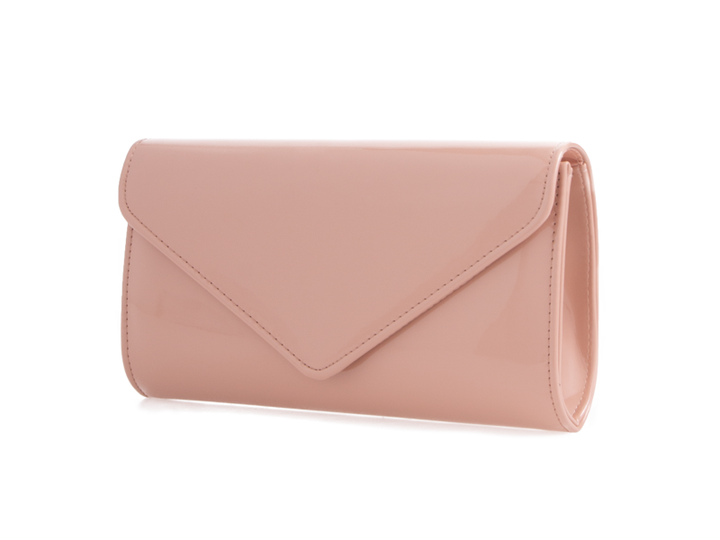 Verona Nude Patent Clutch Bag