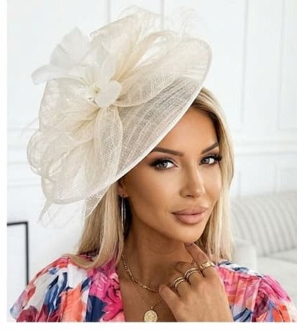 Aurelia Ivory Floral Bow Large Hatinator