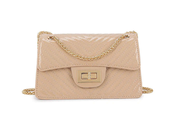 Chelsea Nude Patent Handbag