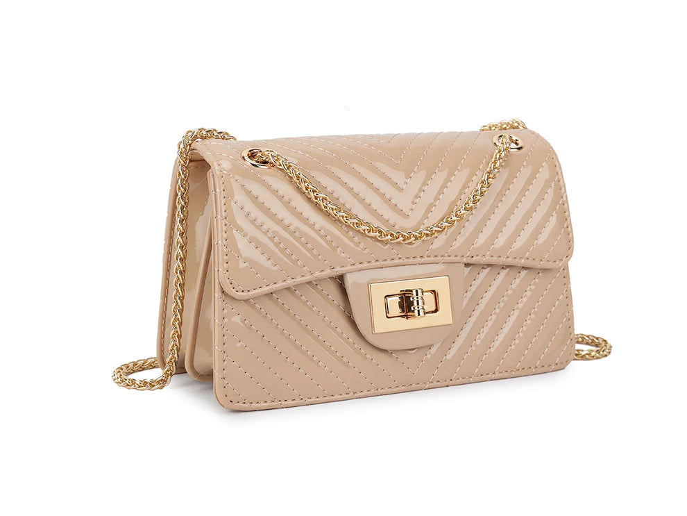 Chelsea Nude Patent Handbag