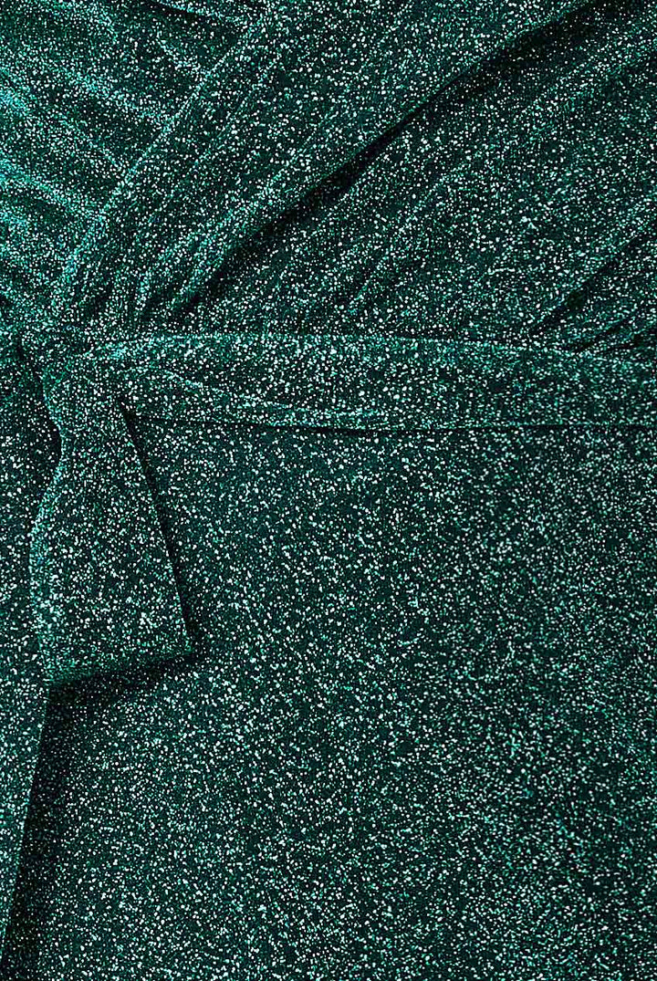 Daneen Emerald Green Lurex Wrap Belted Maxi Dress (TALL) - BY GODDIVA