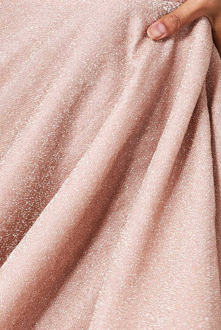 Margot Pale Pink Sparkle Lurex Mini Skater Dress