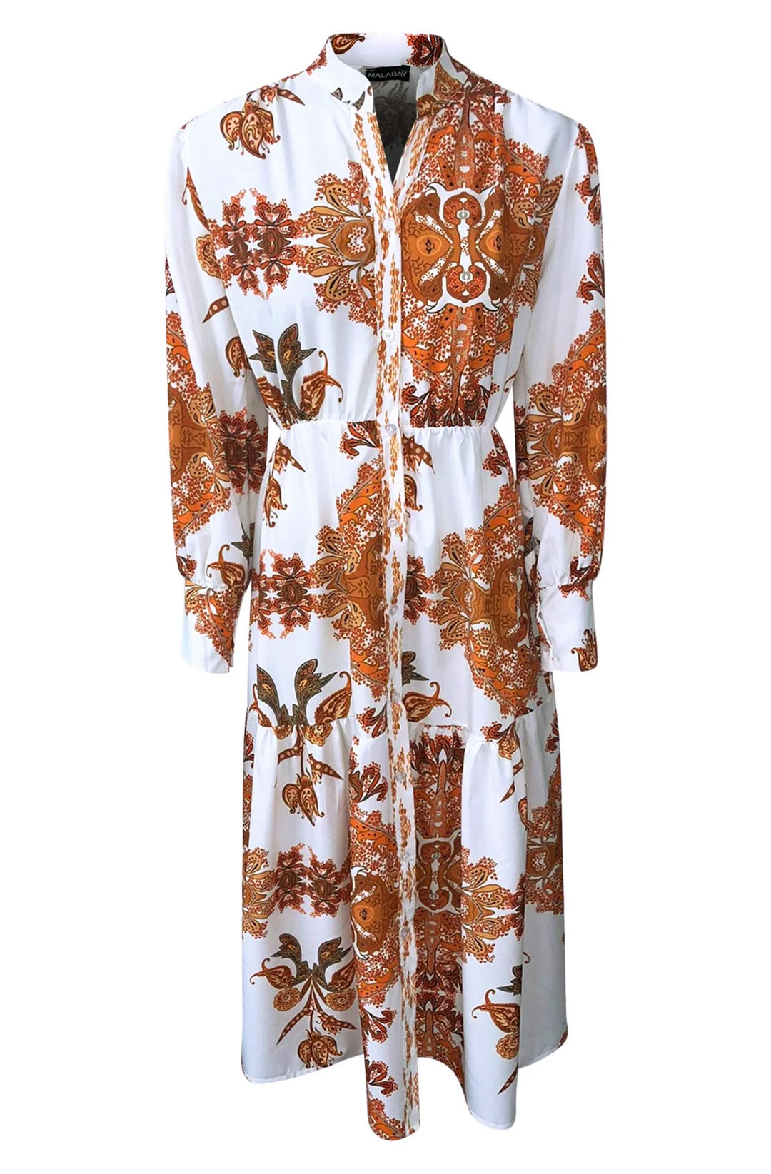 Dionne White & Copper Midaxi Shirt Dress (BELT NOT INC)