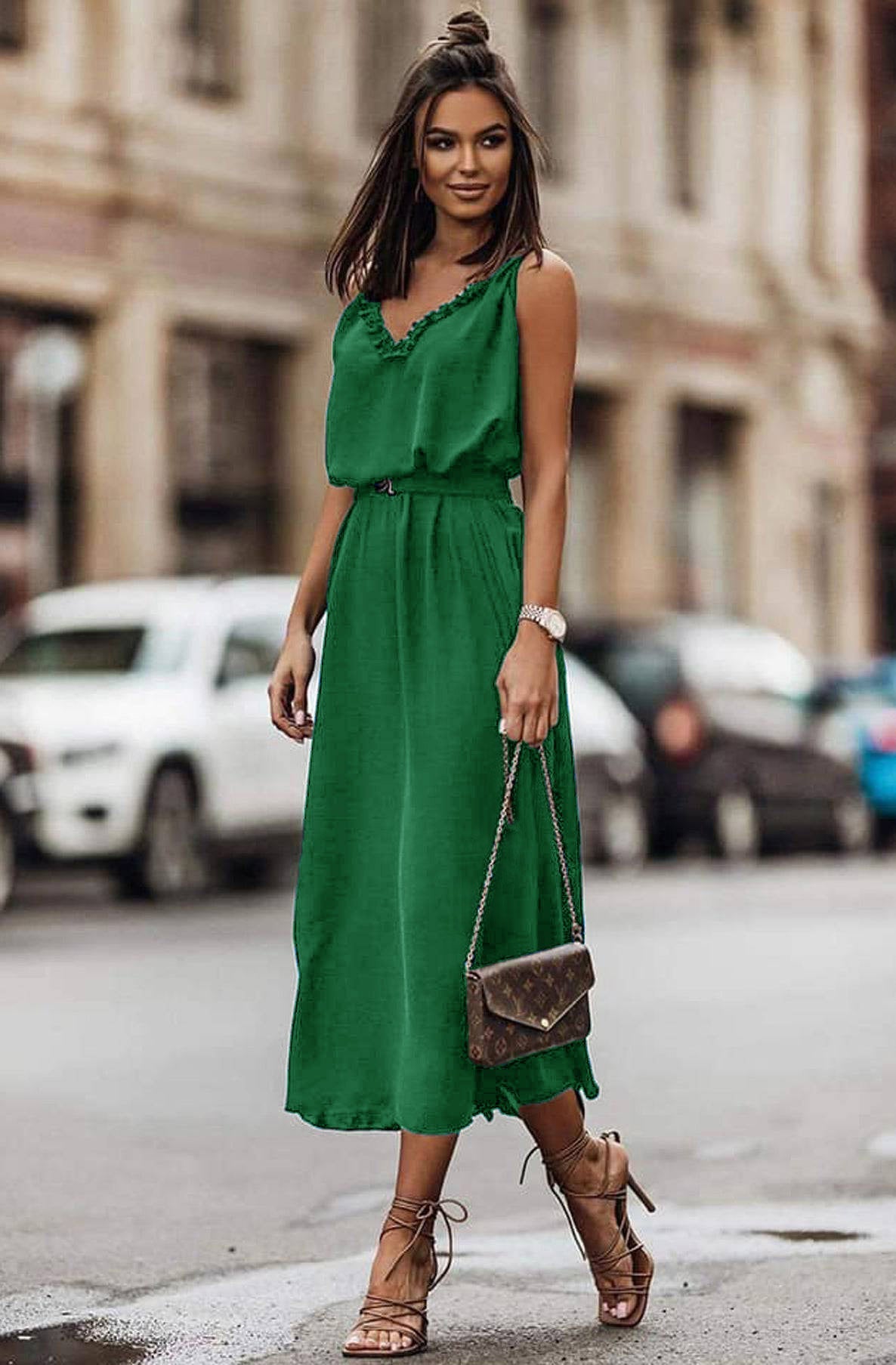 Long green 2025 summer dress