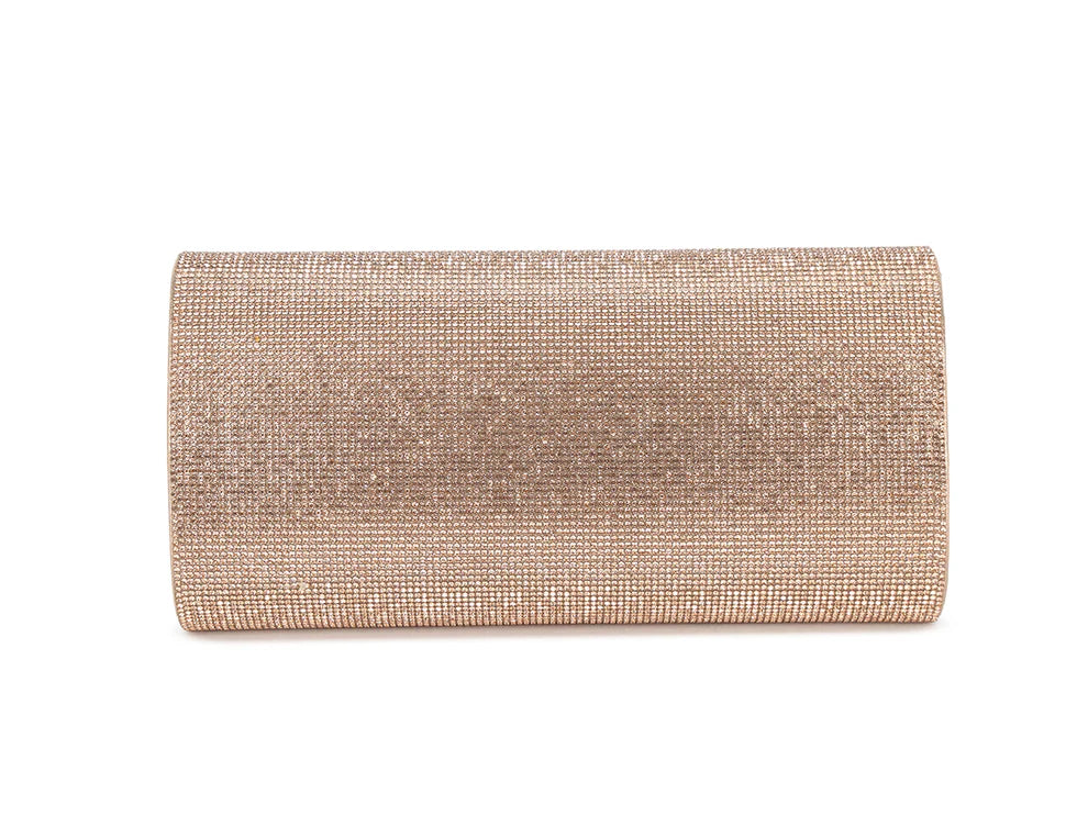 Vienna Champagne Sparkly Diamante Clutch Bag