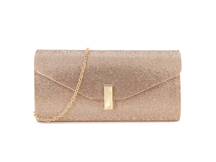 Vienna Champagne Sparkly Diamante Clutch Bag