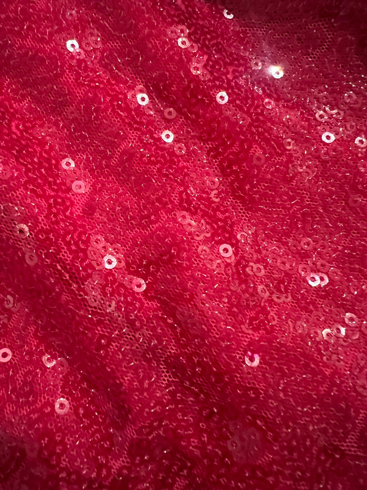 Olivette Pink Sequin Twist Detail Mini Dress