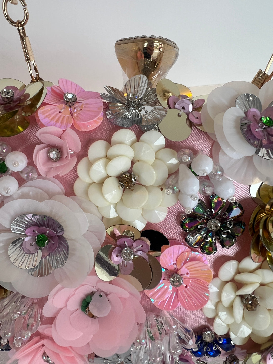 Rio Premium Pink 3D Floral Embellished Clutch Box Bag