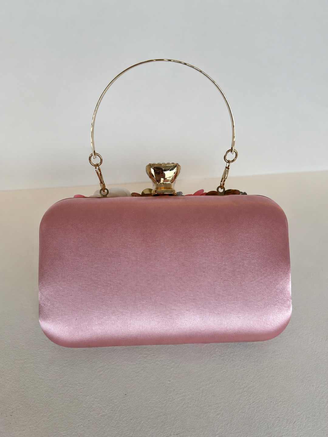 Rio Premium Pink 3D Floral Embellished Clutch Box Bag
