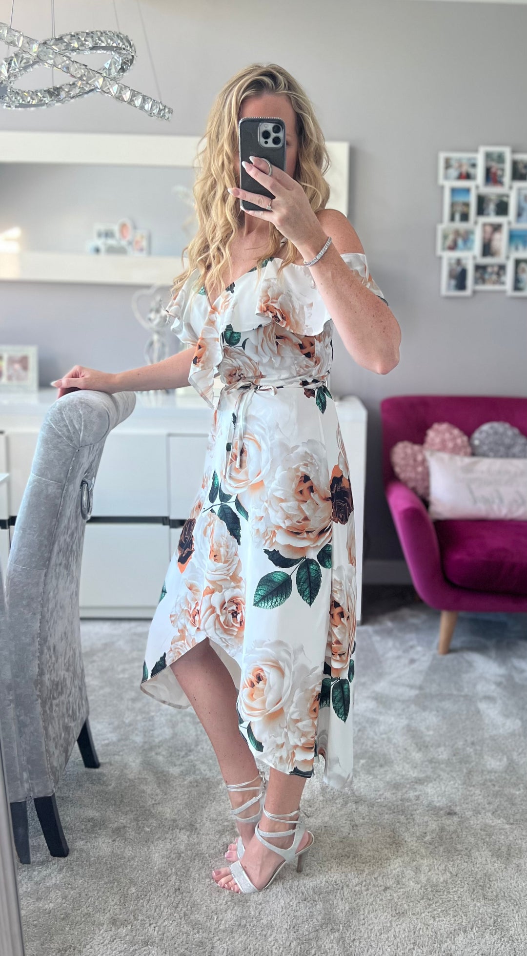 Floaty wrap midi deals dress