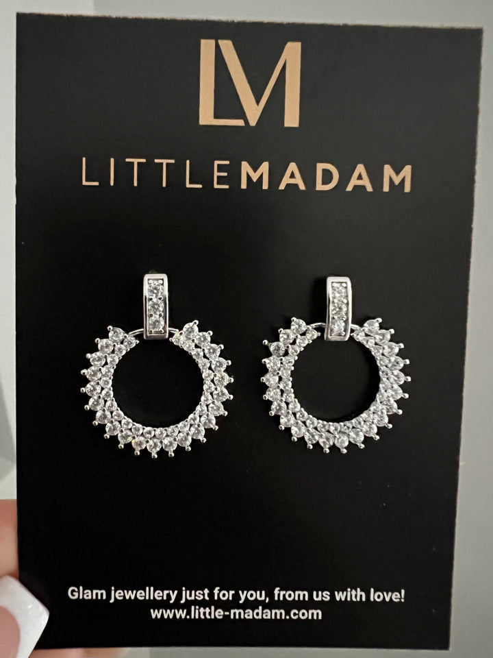 Circle Diamante Earrings in Silver