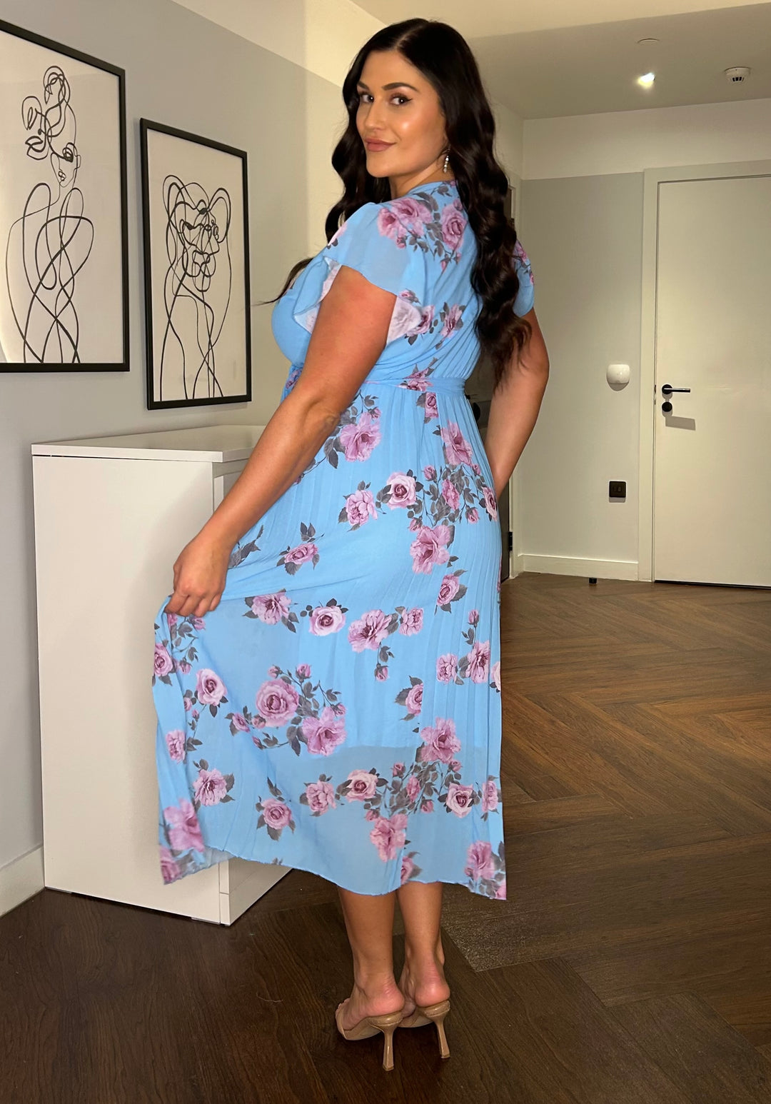 amalfi coast light blue pleated flutter sleeve mini dress Lulus Amalfi Coast Light Blue Pleated Flutter
