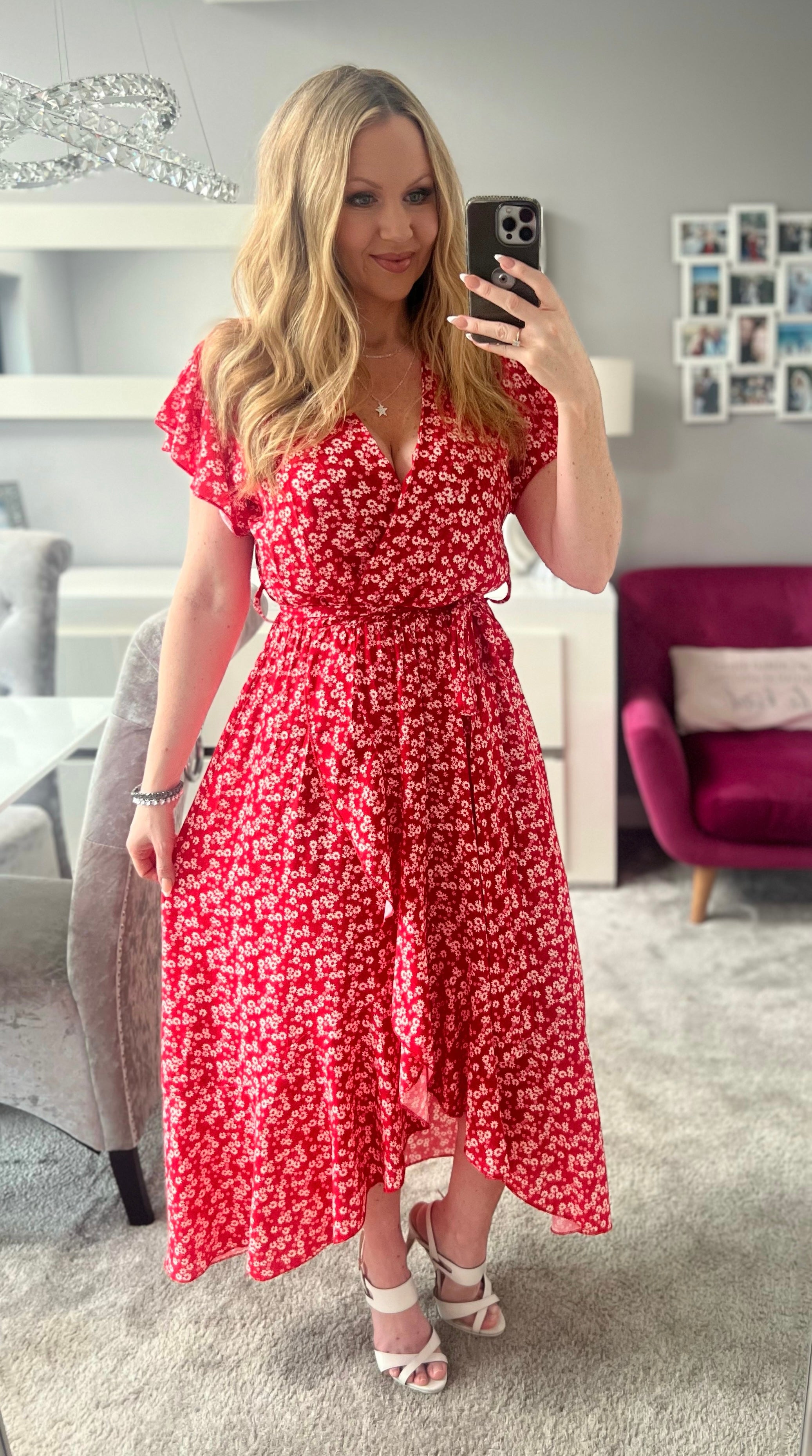 Red deals daisy dress