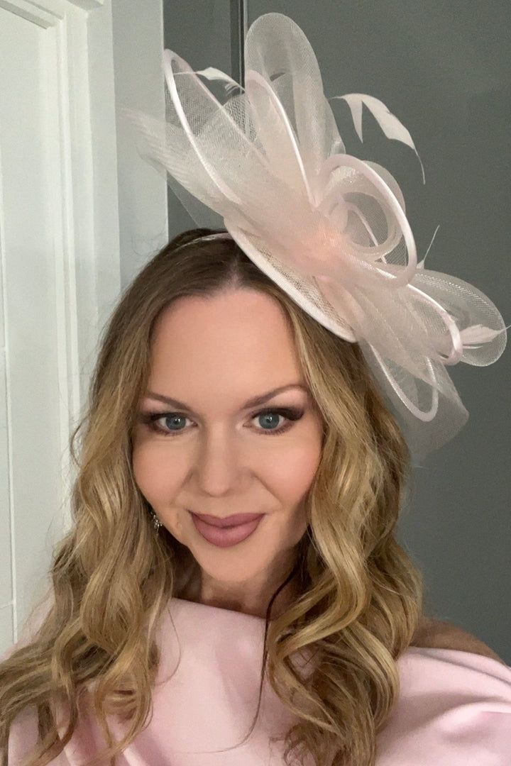 Alexis Pale Pink Veil & Loop Fascinator