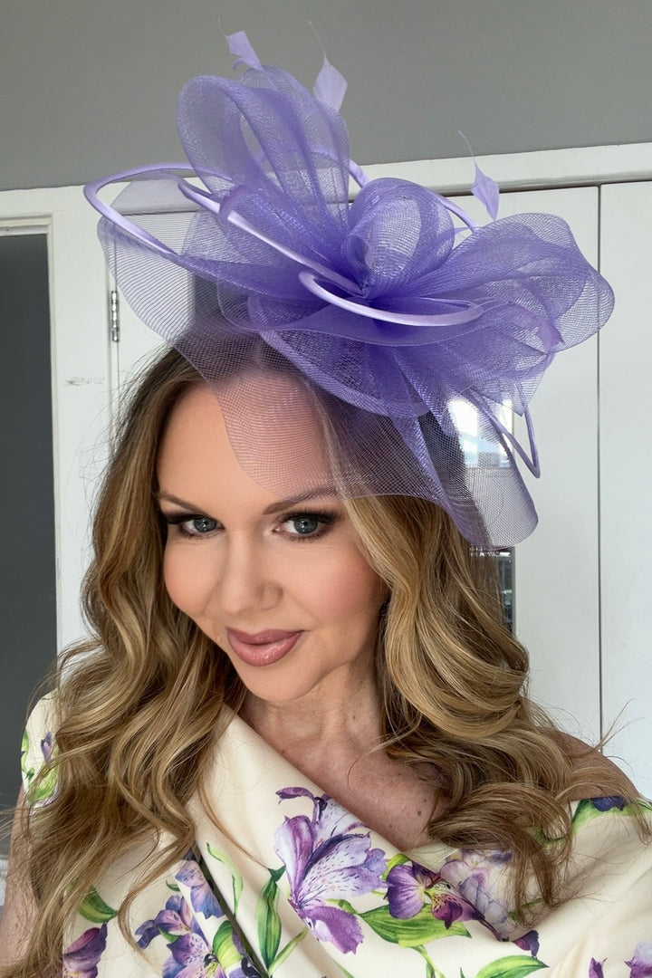 Alexis Lilac Veil & Loop Fascinator