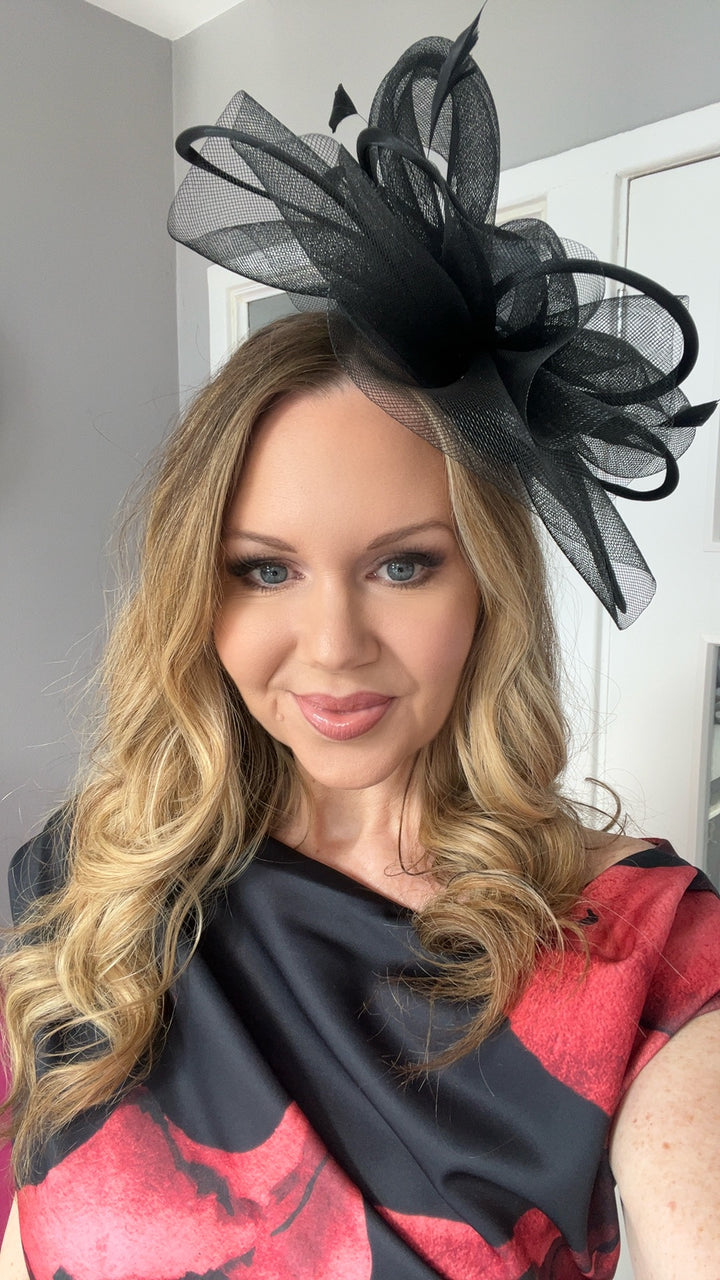 Alexis Black Veil & Loop Fascinator