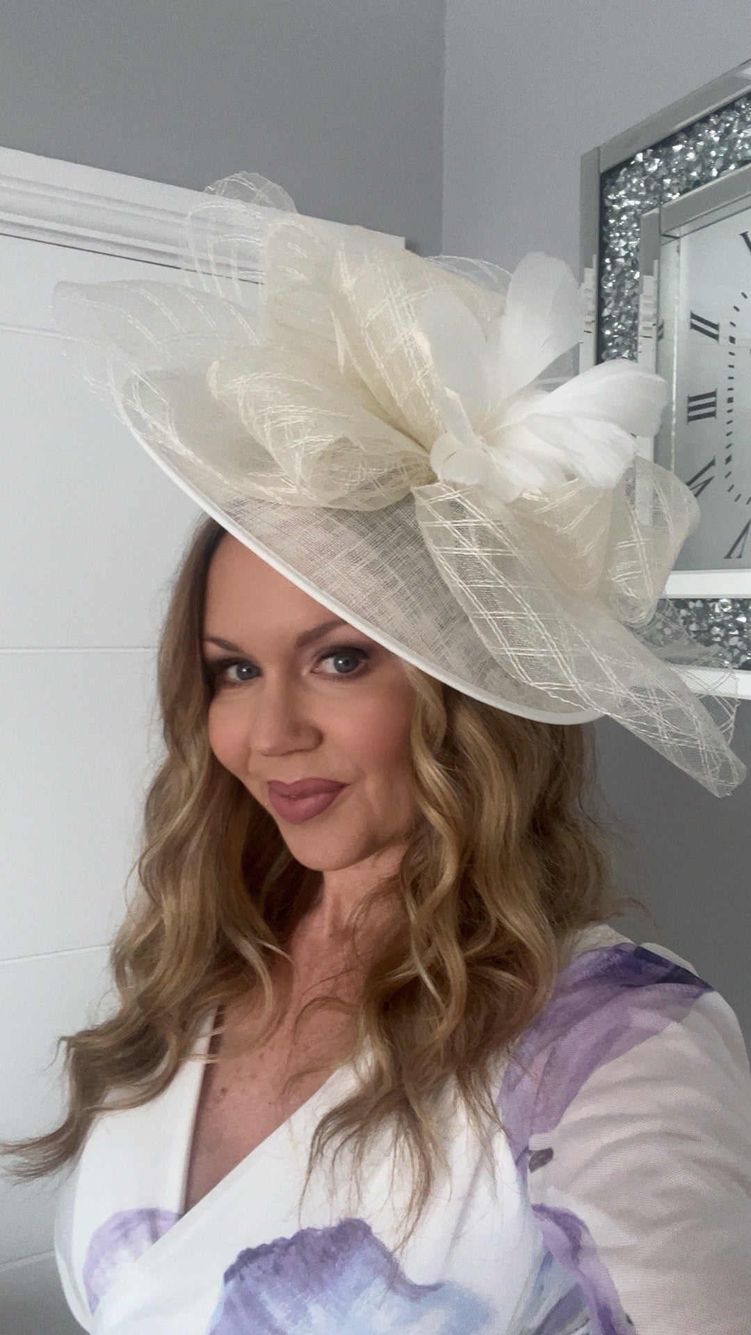 Aurelia Ivory Floral Bow Large Hatinator