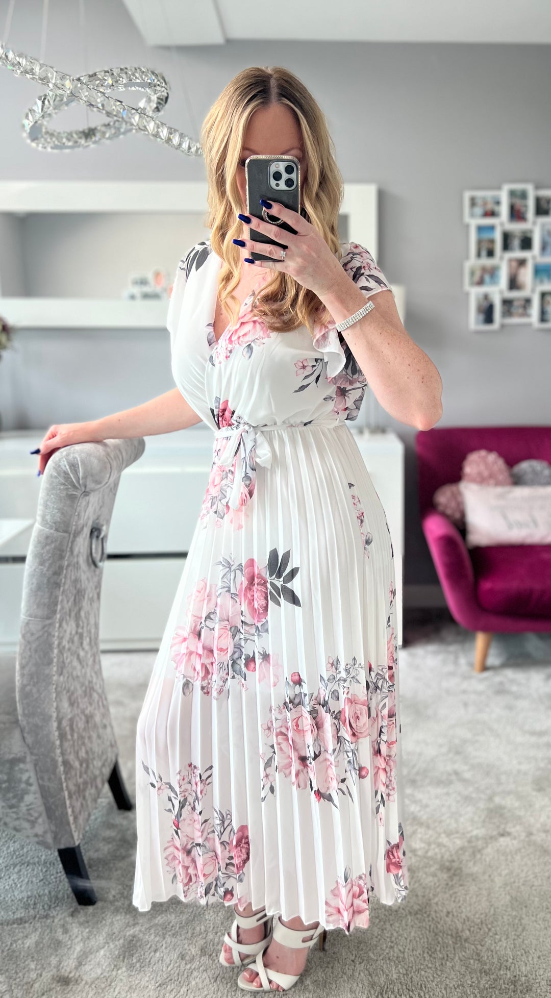 Coast pink and white dress best sale