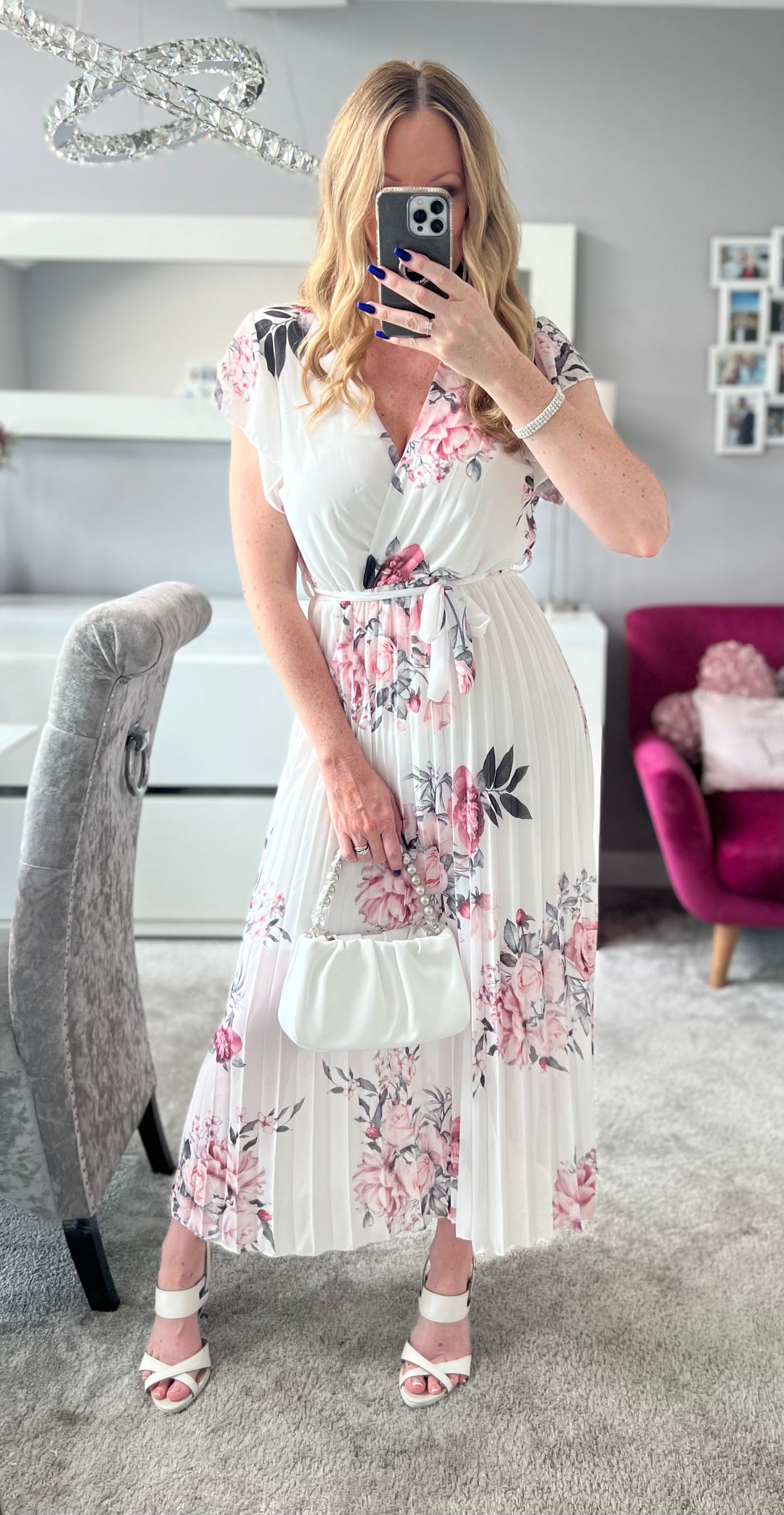 Coast pink and white dress best sale