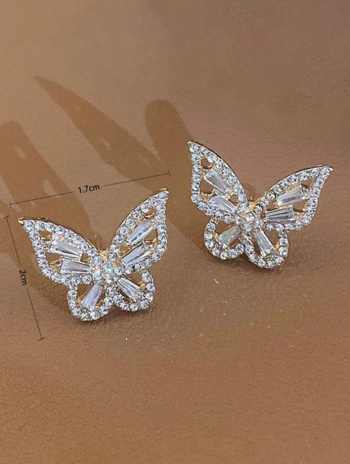 Butterfly Diamante Stud Earrings in Silver (PRE-ORDER)