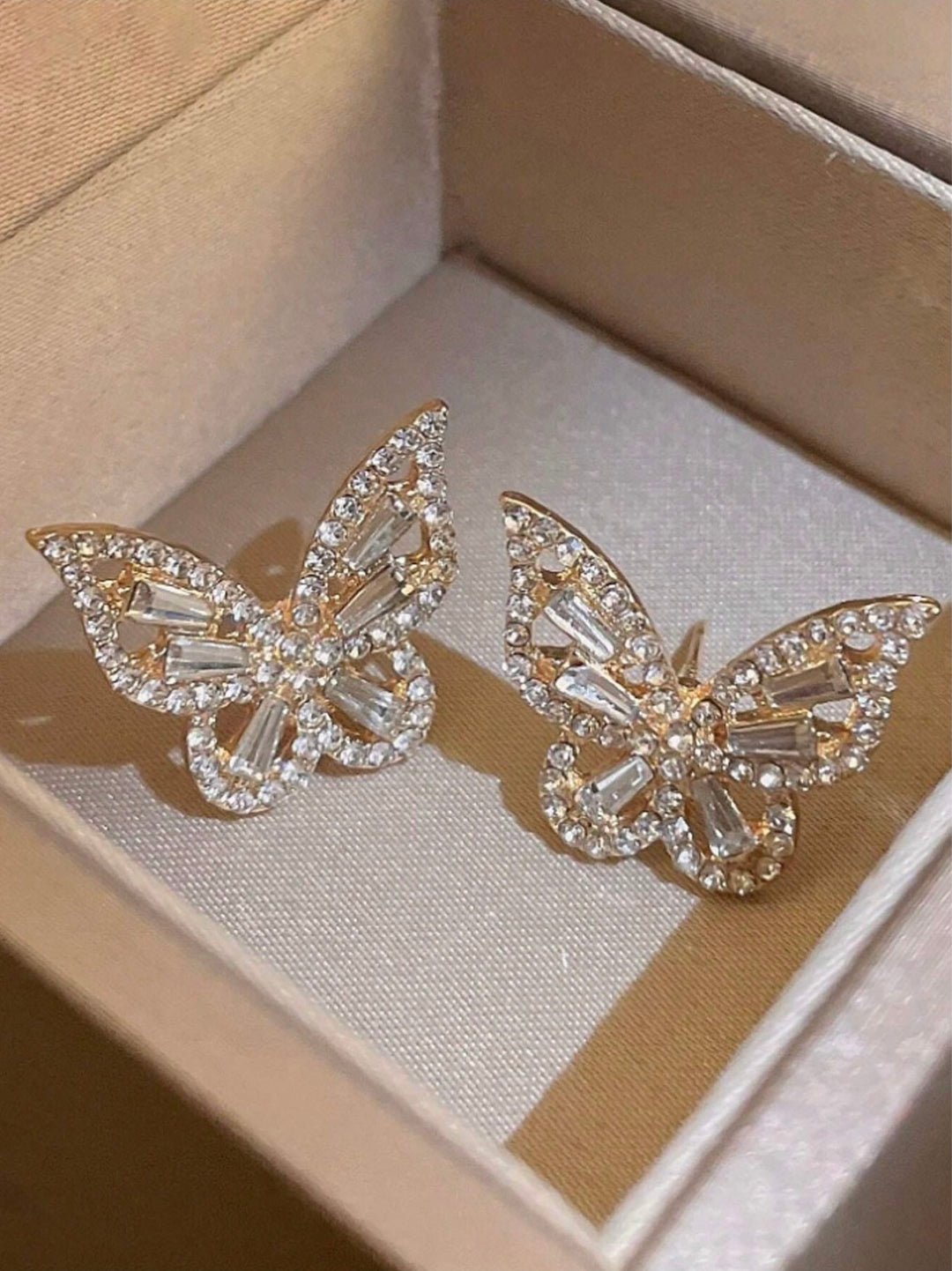 Butterfly Diamante Stud Earrings in Silver (PRE-ORDER)