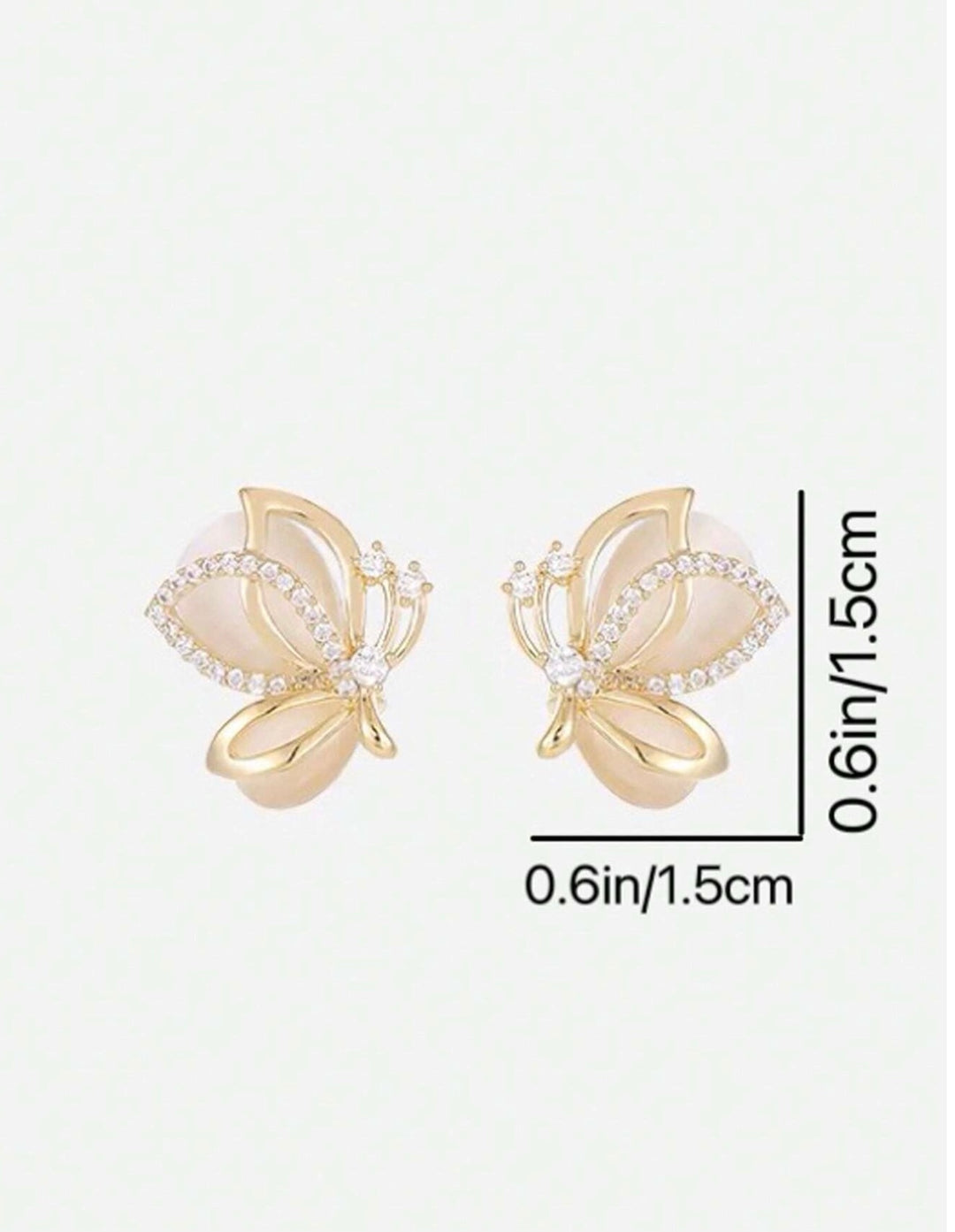 Butterfly Diamante Stud Earrings in Gold (PRE-ORDER)