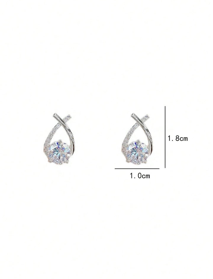 Teardrop Diamante Earrings in Silver (PRE-ORDER)