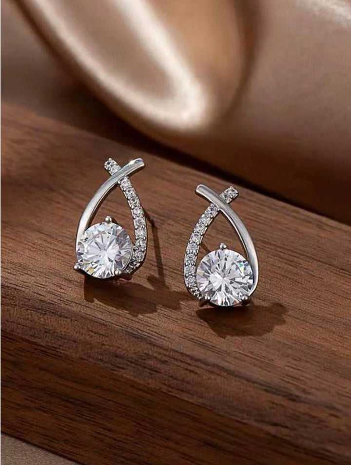 Teardrop Diamante Earrings in Silver (PRE-ORDER)