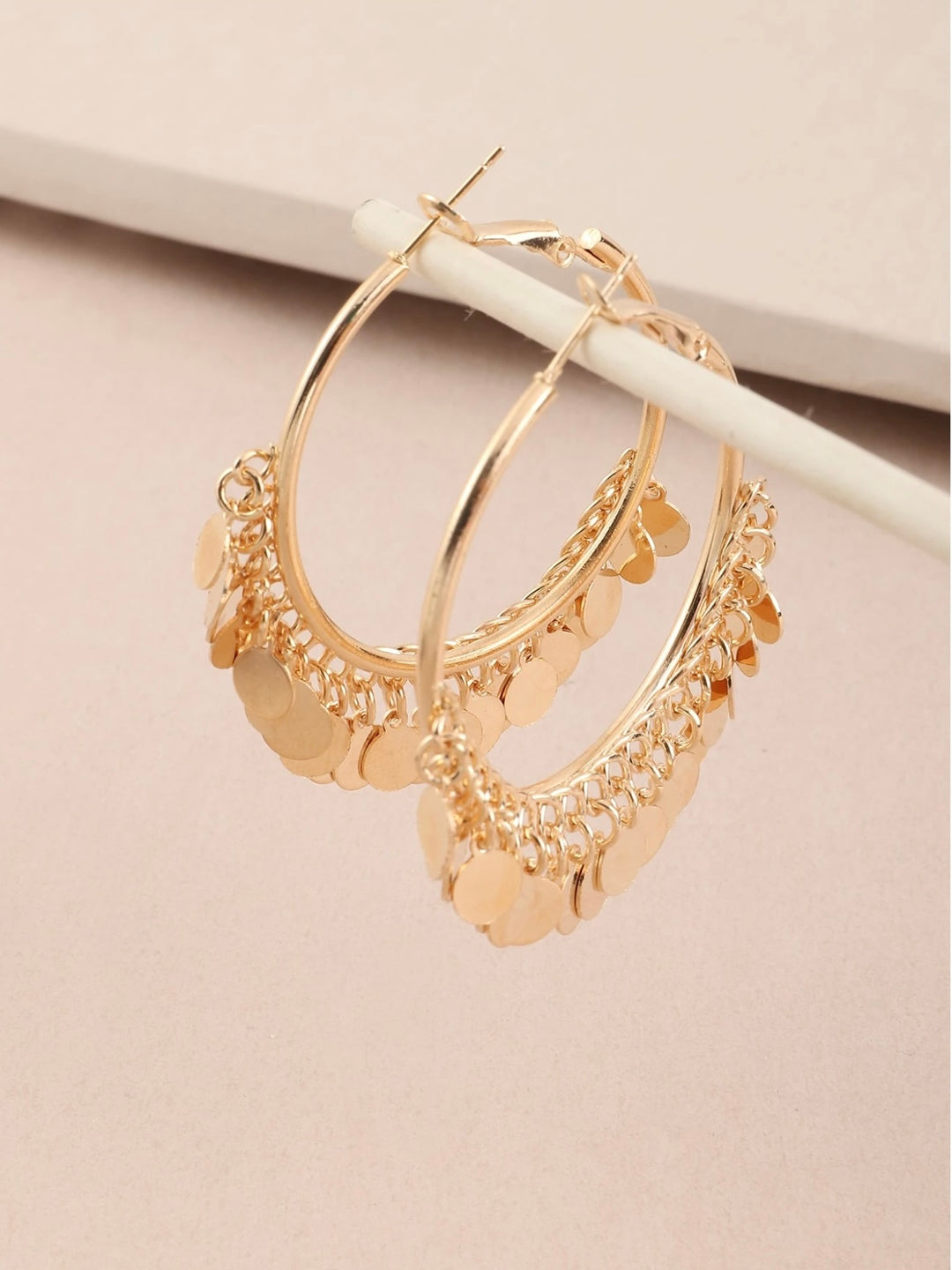 Tassel Boho Hoop Earrings In Gold