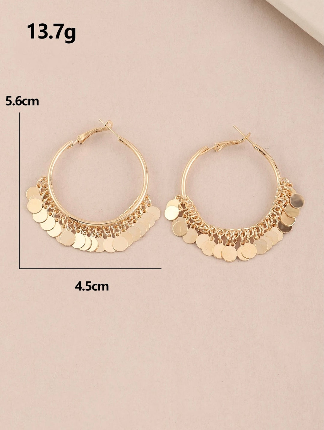 Tassel Boho Hoop Earrings In Gold