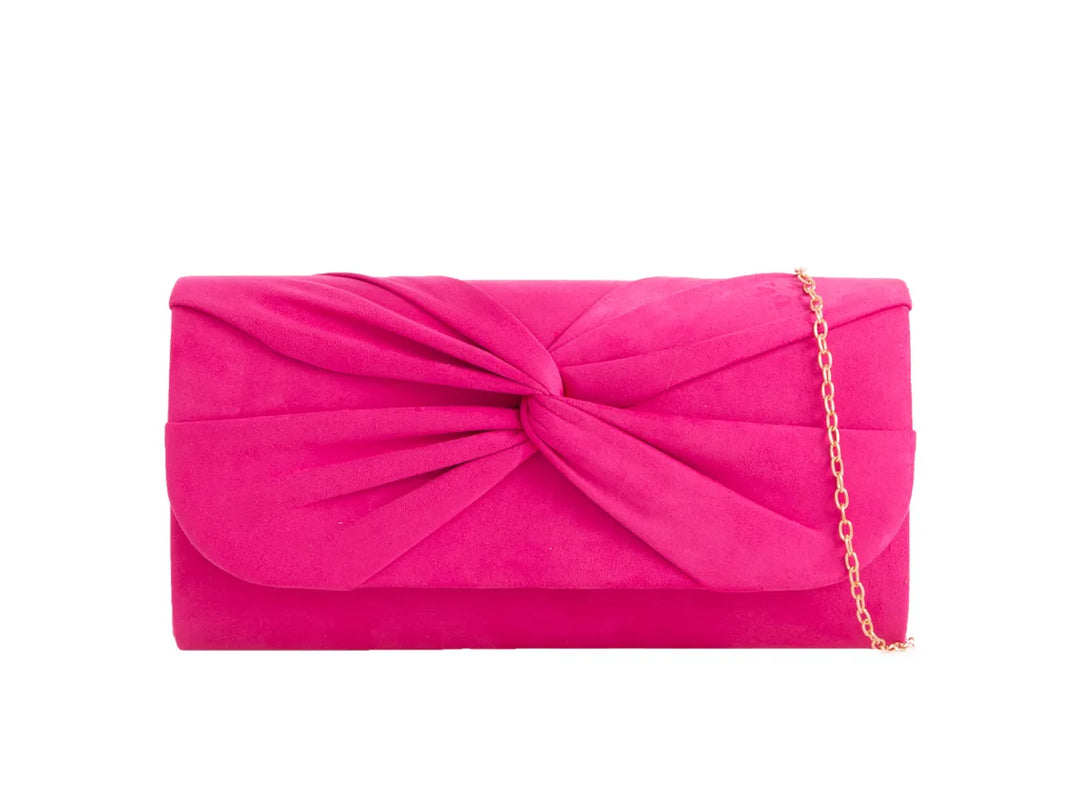 Luxe Fuchsia Pink Velvet Clutch Bag
