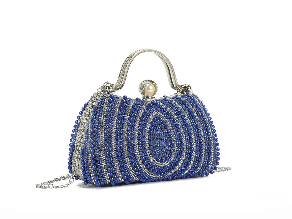 Stardust Navy Blue Pearl Evening Bag