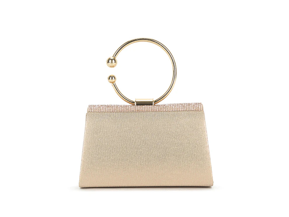 St Tropez Sparkly Diamante Small Hand Bag - Rose Gold