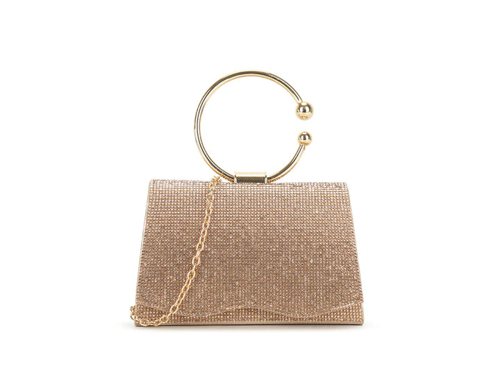 St Tropez Sparkly Diamante Small Hand Bag - Rose Gold