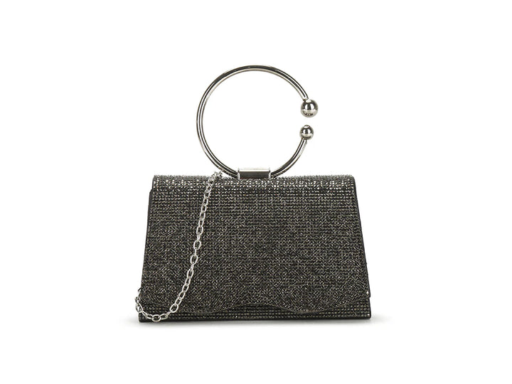St Tropez Sparkly Diamante Small Hand Bag - Black